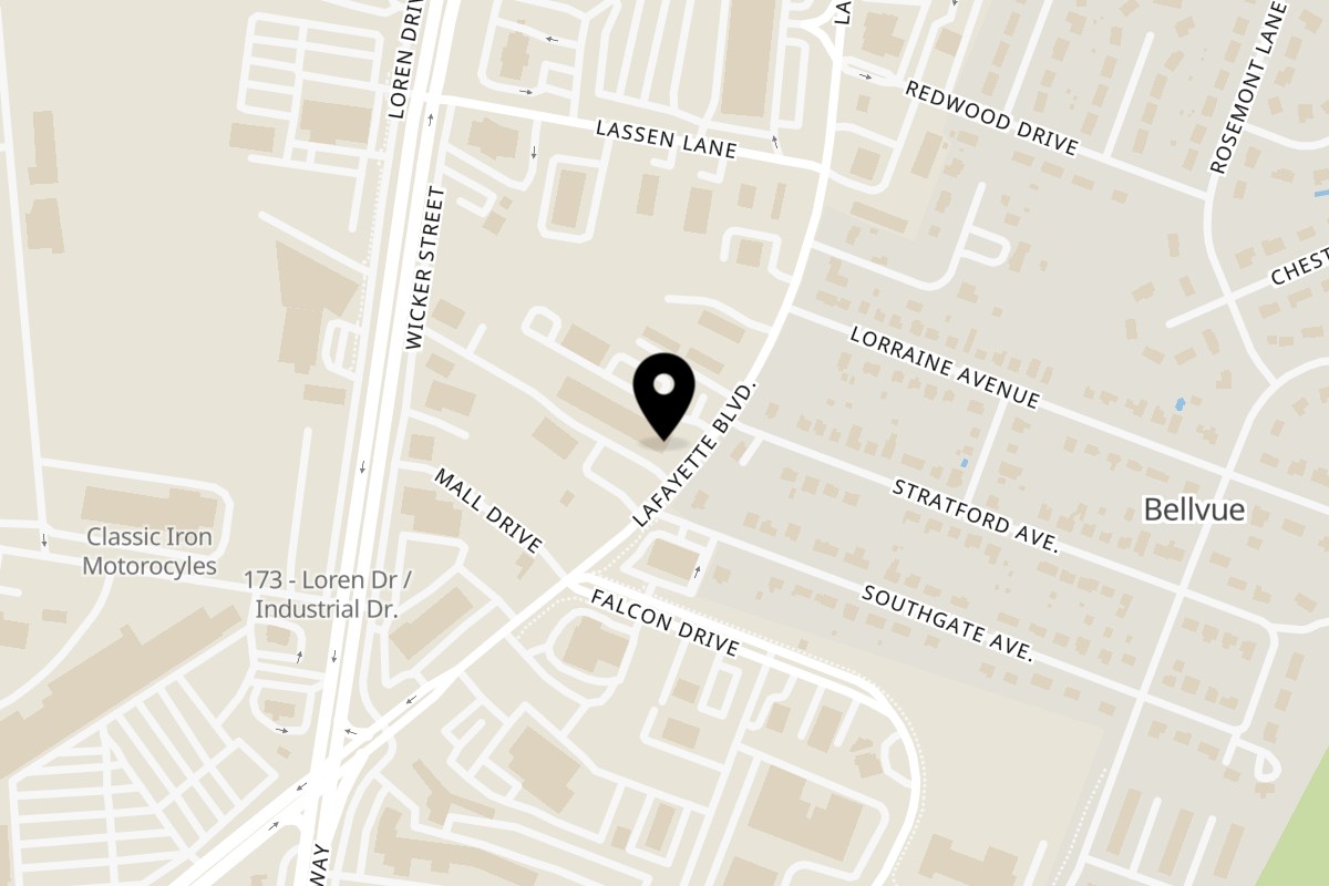 Map showing the location of Garnjana Thai Restaurant on 4416 Lafayette Blvd in Fredericksburg